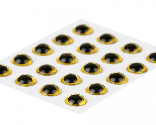 3D Epoxy Eyes, Holographic Gold, 4 mm